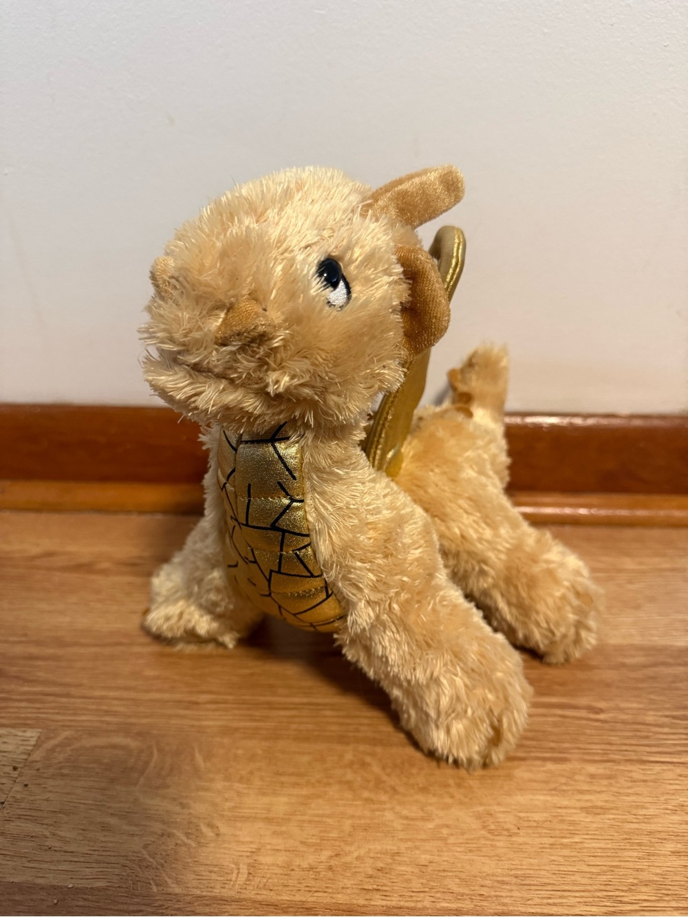 Melissa & Doug Gold Tan Luster Dragon Plush Stuffed Animal Fantasy 10"